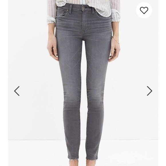 Madewell Denim - Madewell High Riser Skinny Jeans Light Grey Denim Causal Coastal Womens Size 24